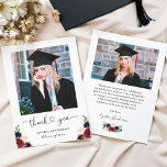 Cartão De Agradecimento Foto do Formando eterno Burgundy Florals<br><div class="desc">Celebre a sua conquista com estas cartas de obrigado-você-eterno,  adornada com sotaques florais arrojados e esmagadores. Uma bela maneira de compartilhar sua apreciação com a família e os amigos,  essas cartas são sentidas e na moda. Personalize o texto e os detalhes para torná-lo exclusivamente seu.</div>