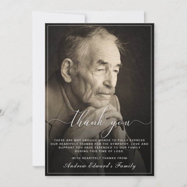 Cartão De Agradecimento Foto do Funeral de Bereavement Memorial Russo Mode (Frente)