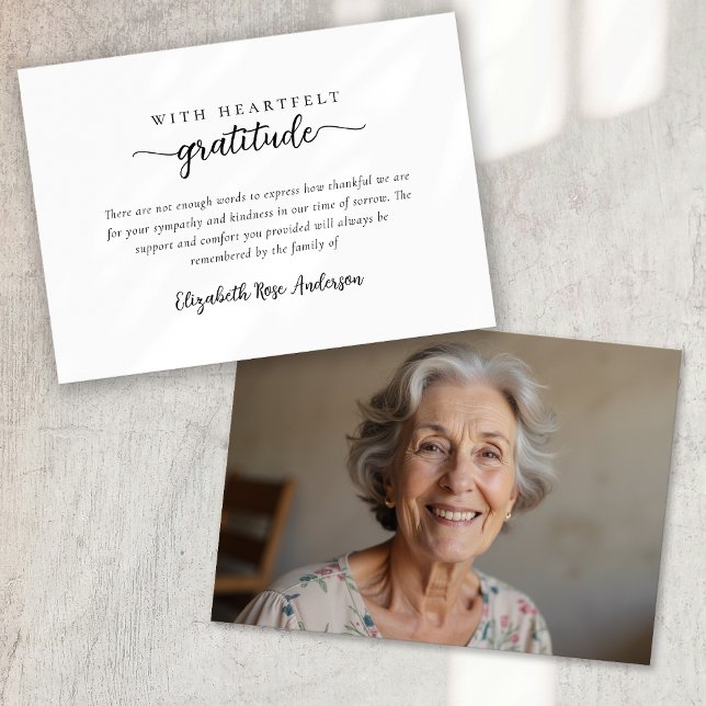 Cartão De Agradecimento Foto do Funeral de Gratidão (Criador carregado)