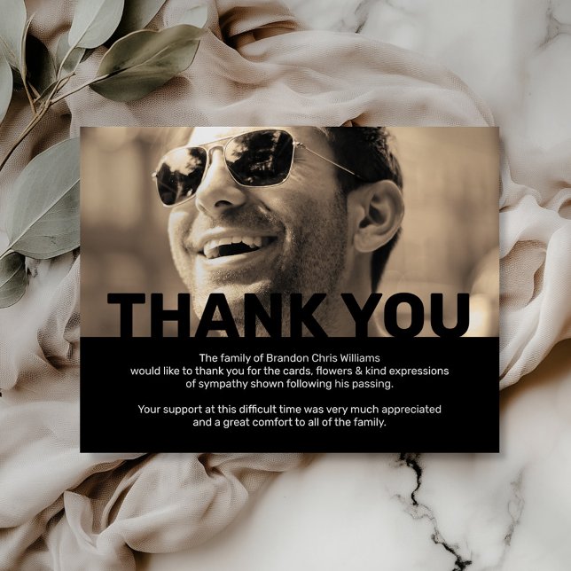 Cartão De Agradecimento Foto do Funeral de Memória Obrigado (Criador carregado)