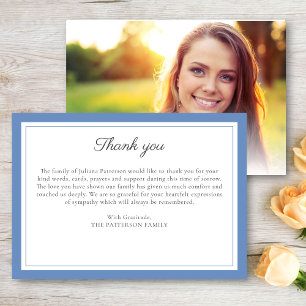 Cartão De Agradecimento Foto do Funeral de Mensagem Personalizada de Scrip