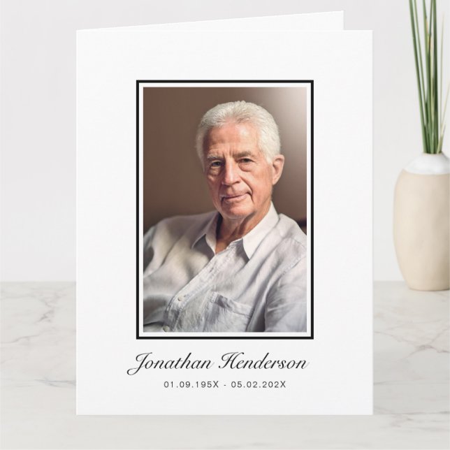 Cartão De Agradecimento Foto do Funeral de Script Elegante (Frente)