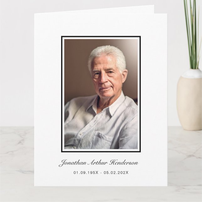 Cartão De Agradecimento Foto do Funeral de Script Elegante (Frente)