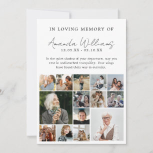 Cartão De Agradecimento Foto do Funeral Memorial - Colagem de Fotos 15