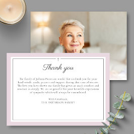 Cartão De Agradecimento Foto do Funeral Personalizado Cruzado Simples de S