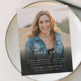 Cartão De Agradecimento Foto do Memorial do Funeral Moderno