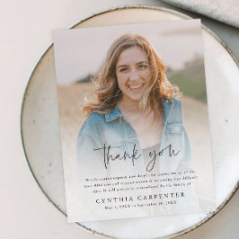 Cartão De Agradecimento Foto do Memorial do Funeral Moderno