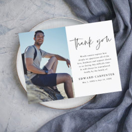 Cartão De Agradecimento Foto do Memorial Funeral Simples Mínimo