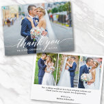 Cartão De Agradecimento Foto do Noivo 4 do Casamento da Caligrafia Moderna<br><div class="desc">Noiva de Casamento da Caligrafia Moderna e Cartões de agradecimentos de Fotos do Groom 4 - Script Branco</div>