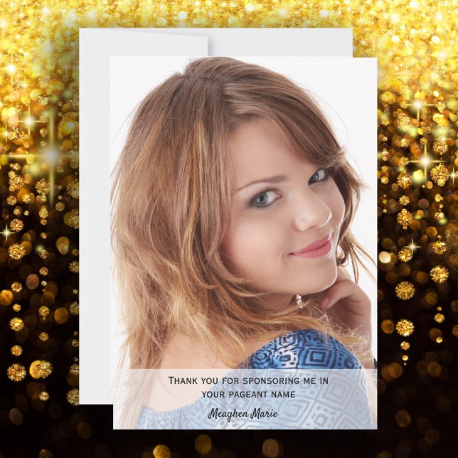 Cartão De Agradecimento Foto do Patrocinador Pageant Obrigado (Criador carregado)