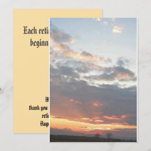 Cartão De Agradecimento Foto do pôr do sol da aposentadoria novo começo