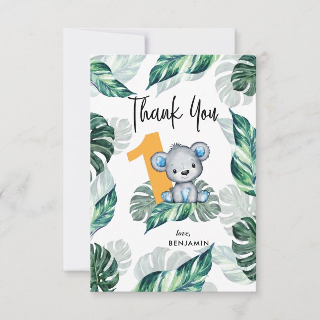 Cartão De Agradecimento Foto do Primeiro Aniversário do Barco de Água (Frente)