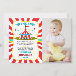 Cartão De Agradecimento Foto do primeiro aniversario do Grande Circo Carna