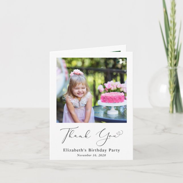 Cartão De Agradecimento Foto do Script Birthday (Frente)
