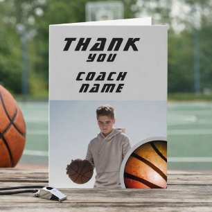 Cartão De Agradecimento Foto do Treinador de Basquetebol