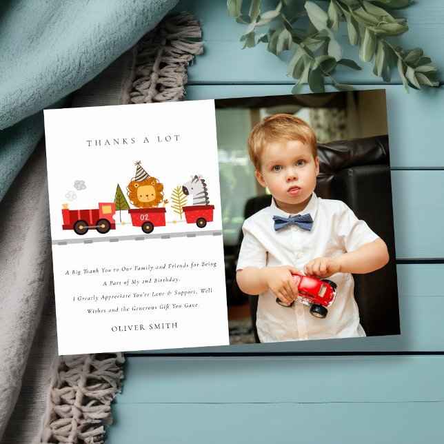 Cartão De Agradecimento Foto do Trem dos Animais da Floresta Fofa para Ani (Criador carregado)