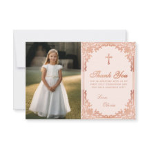 Foto Dourada da Primeira Comunhão Rosa Rosa Vintag