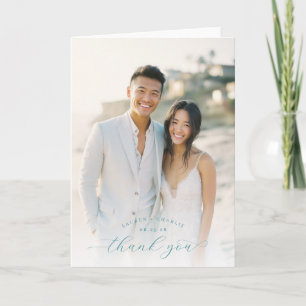 Cartão De Agradecimento Foto Elegante Bege Alegre