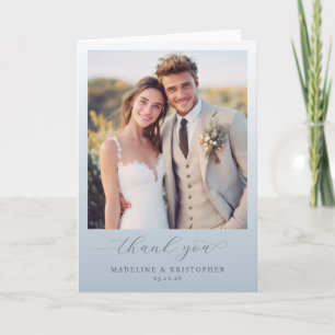 Cartão De Agradecimento Foto Elegante Bege Alegre