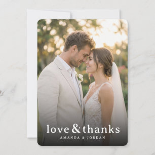 Cartão De Agradecimento Foto Elegante Bege Romântico