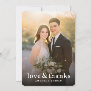 Cartão De Agradecimento Foto Elegante Bege Romântico