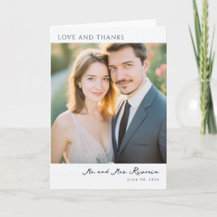 Cartão De Agradecimento Foto Elegante Bege Romântico