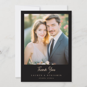 Cartão De Agradecimento Foto Elegante Bege Romântico