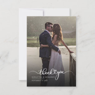 Cartão De Agradecimento Foto Elegante - Casamento Mão-Mão