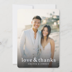 Cartão De Agradecimento Foto Elegante e Neutra Alegre