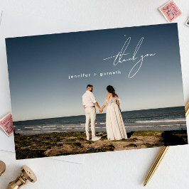 Cartão De Agradecimento Foto Elegante Moderna na moda