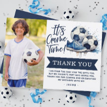 Foto em Aquarela de Futebol Infantil Azul Marinho