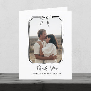 Cartão De Agradecimento Foto em Casamento de Frame de Arco de Coquetes Des