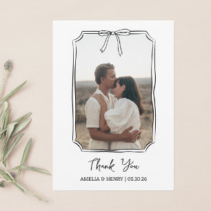 Cartão De Agradecimento Foto em Casamento de Frame de Arco de Coquetes Des