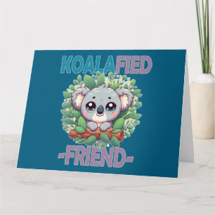 Cartão De Agradecimento Foto engraçada do Amigo Koalafied Pun Bonito bebê
