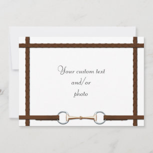 Cartão De Agradecimento Foto Equestre de Freio Snaffle & Rédeas Entrelaçad