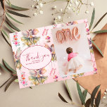 Cartão De Agradecimento Foto: Fada Primeira primeiro aniversario<br><div class="desc">Expresse suas obrigados de coração com nosso Cartões de agradecimentos de primeiro aniversario da Fada de Foto Primeira Rapariga. Este cartão serve como uma forma encantadora e pessoal de expressar o seu apreço aos que celebraram este dia especial com o seu pequeno. Personalize este cartões de agradecimentos com uma fotografia...</div>