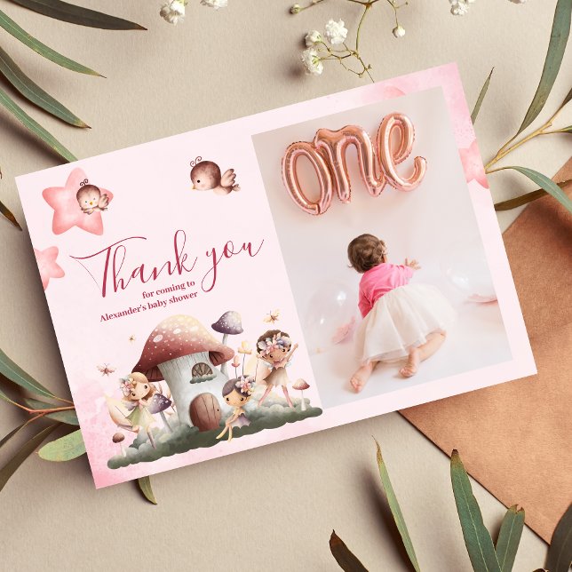 Cartão De Agradecimento Foto: Fada Primeira primeiro aniversario (Criador carregado)