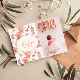 Cartão De Agradecimento Foto: Fada Primeira primeiro aniversario Encantada