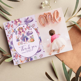 Cartão De Agradecimento Foto: Fada Primeira primeiro aniversario Encantada