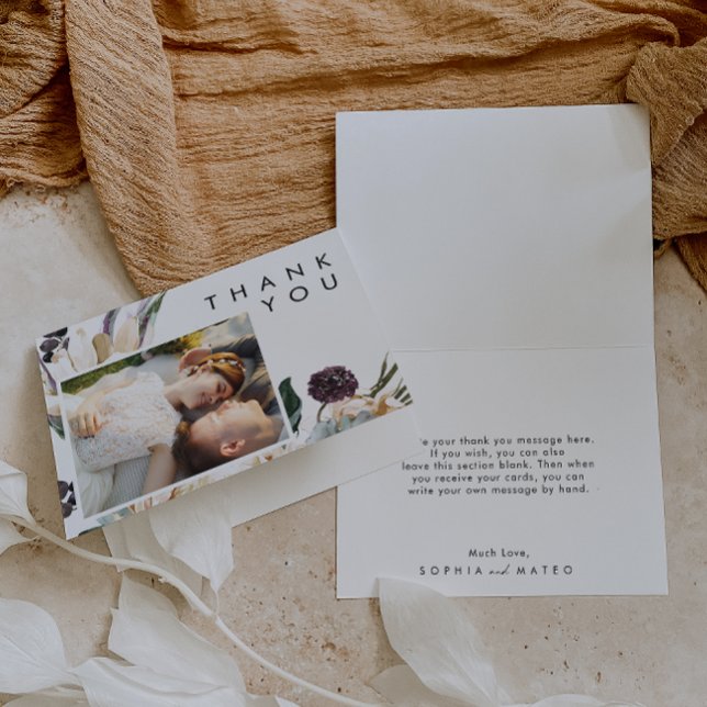 Cartão De Agradecimento Foto Floral Branca Dobrada (Criador carregado)