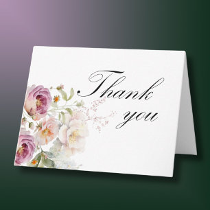 Cartão De Agradecimento Foto Floral Elegante A Qualquer Ano Aniversário