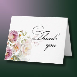Cartão De Agradecimento Foto Floral Elegante A Qualquer Ano Aniversário