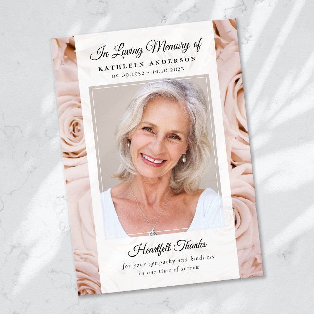 Cartão De Agradecimento Foto Floral Rosa Rosa Rosa Rosa Rosa, KeepsasaemMe (Criador carregado)