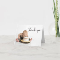 Foto Fofa de Bebê Menino de 1º Aniversário Obrigad