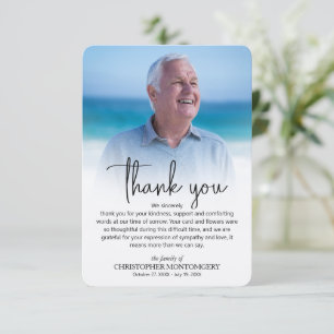 Cartão De Agradecimento Foto Funeral Simples