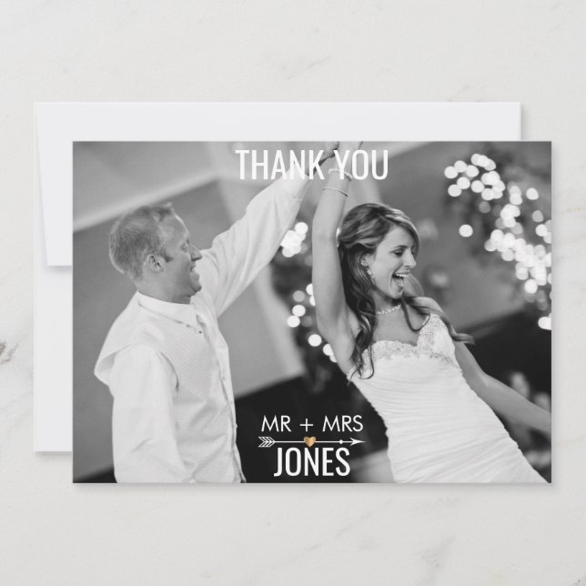 Cartão De Agradecimento Foto Geométrica Crânio Obrigado (Frente)