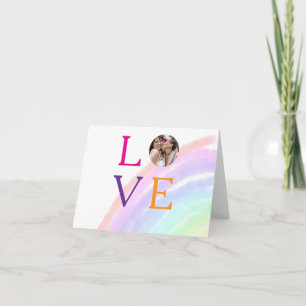 CARTÃO DE AGRADECIMENTO FOTO LETRA ARCO-ÍRIS DE AMOR ORGULHO PRESENTES LGB