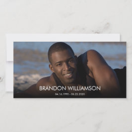 Cartão De Agradecimento Foto mantendo o saquê Funeral Obrigado