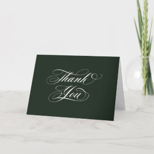 Cartão De Agradecimento Foto+Mensagem de Graduação Elegante Verde Escuro