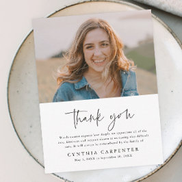 Cartão De Agradecimento Foto Mínima do Memorial Funeral